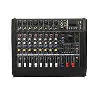 Mezcladores en vivo, mesas de mezclas de estudio Mezclador de audio digital Bluetooth de 8 canales con efecto amplificador de potencia Viene con conversión de voltaje de 110 V-220 V para mezclador m