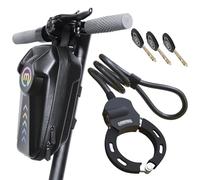 Mezelon candado bicicleta con Bolsa, candado patinete electrico, candado de 100 cm/13,5 mm para bicicletas eléctricas, candado de esposas, candado antirrobo para bicicletas, ideal para scooters