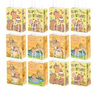 MEZHEN Capybara Bolsa de Regalo Cumpleaños Decoracion Animales Bolsa de Dulces Bolsas de Papel Bolsas de Fiesta Bolsas de Cumpleaños Baby Shower