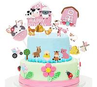 MEZHEN Vaca Decoracion Tarta Granja Pastel Toppers Vacas Cupcake Toppers Animal Happy Birthday Cake Toppers 18 Piezas