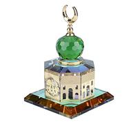 Mezquita Modelo de Cristal Musulmán Dorado Mezquita Al-Aqsa Modelo Miniatura Adornos de Cristal de Edificio Islámico Regalo Decoración del Hogar