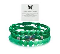 Meztole Pulsera de mariposa Always Believe in Yourself, bonitas pulseras de abalorios para mujer, cuerda trenzada ajustable, pulsera de amistad de la suerte a juego, adjustable, Cuerda, No es una
