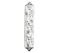 Mezuzah Case - Funda Mezuzah, diseño de árbol de Granada Fabricado en Peltre, Jerusalén Judaica, Funda Mezuza para Puerta de 4 Pulgadas, Color Blanco de Boda