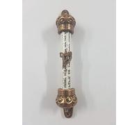 Mezuzah marrón con pergamino (5 pulgadas) Mezuza Judaica fabricado en Israel