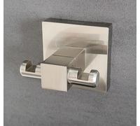 Mezzo tec Gancho Doble (403118) Metal Mirada de Acero Inoxidable Cepillado Mate