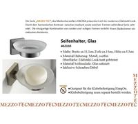 Mezzo Tec Jabonera con Inserto de Vidrio Acero Inoxidable Mate, Vidrio Satinado