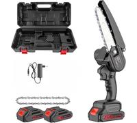 MF artSHOP Mini motosierra a batería, 6 pulgadas, 48 V con doble batería, sierra eléctrica para poda y jardinería, funda incluida