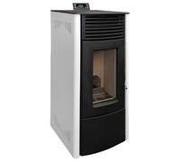 MF - Estufa de Pellets Modelo ATHENEA de 11,7 kW con Display Táctil, Depósito 28 kg y Acabado en Fundición Esmaltada para Calentar hasta 280 m³ - Blanco