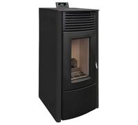 MF - Estufa de Pellets Modelo ATHENEA de 11,7 kW con Display Táctil, Depósito 28 kg y Acabado en Fundición Esmaltada para Calentar hasta 280 m³ - Negro