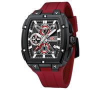 MF MINI FOCUS Reloj analógico impermeable para hombre, reloj de pulsera con fecha, reloj de esqueleto tonneau para hombre con cronógrafo, ideal para entusiastas del deporte y uso diario, regalo