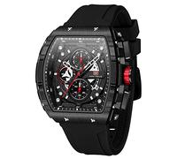 MF MINI FOCUS Reloj de pulsera a la moda, con esfera grande, luminoso, impermeable, deportivo, analógico, de cuarzo, para hombre, con correa de silicona, L-All black, Deportes de ocio