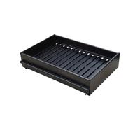 MF - Soporte Metálico para Leña o Carbón con Cajón Recoge Cenizas - Metal Rack 65x38x11 cm