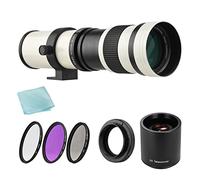 MF Super Teleobjetivo 420-800mm F 8 3-16 T Mount con 2X Teleconvertidor CPL FLD Set y T2-EOS Anillo adaptador de repuesto para cámaras EOS Rebel de montaje EF