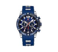 (MF0349G01) Reloj de pulsera deportivo multifuncional de cuarzo de lujo para hombre con correa de silicona.