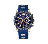 (MF0349G02) Reloj de pulsera deportivo multifuncional de cuarzo de lujo para hombre con correa de silicona.