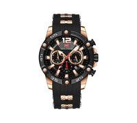 (MF0349G03) Reloj de pulsera deportivo multifuncional de cuarzo de lujo para hombre con correa de silicona.