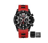 (MF0349G04B) Reloj de pulsera deportivo multifuncional de cuarzo de lujo para hombre con correa de silicona.