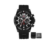 (MF0349G07B) Reloj de pulsera deportivo multifuncional de cuarzo de lujo para hombre con correa de silicona.