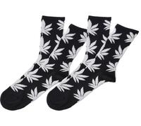 MFAZ Morefaz Ltd Juego de 2 calcetines de algodón para marihuana, cannabis, hierba, rasta, hombre y mujer, hoja M-L, Blanco Y Negro, Talla única