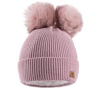 MFAZ Morefaz Ltd Mujer Gorro de Invierno Beanie Sombrero De Invierno Doble Pompón Esquí de Moda (Rose Pink)