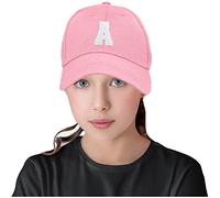 MFAZ Morefaz Ltd Rosa Sombrero de Béisbol Niño Niño Estilo Junior A-Z Letra Niñas Niño Rojo Negro, A., talla unica