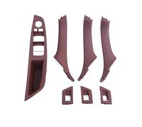 MFBGPVCVMM Cubre Para BMW 5 Series F10 F11 F18 520i 523i 525i 528i 535i 2010-2017 Puerta Interior Reposabrazos Ventana Interruptor Panel Tirador Conjunto(Red Brown LHD 7PCS)