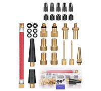 MFCGHXR Adaptador Bomba Bicicleta Set, Adaptador hinchador, Adaptador Valvula Bicicleta con Tubos inflables para Baloncesto, Futbol, Llantas de Bicicleta, Carpas inflables, etc. (30 Piezas)
