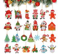 MFCGHXR Diamond Painting Ornament Christmas JewelryMFCGHXR Set de colgantes de bricolaje de Navidad, 38 piezas Diamantmalerei Weihnachten für Weihnachten Diamante colgante de llaves
