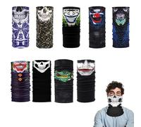 MFCGHXR Multifunción Bandana, Pañuelo Tubular Calavera, 9 Piezas Pasamontañas de Calavera,Mascarilla de Moto Multifuncional con Diseño de Calavera,Material Transpirable, Unisex