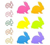 MFCGHXR Notas Adhesivas de Conejo Lindo con Clips de Papel Notas Adhesivas de Animales, Notas Adhesivas con Forma de con ejito y Clips de Papel, Postits de Animales para Oficina, Escuela