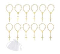 MFCGHXR Pulsera Rosario Bautizo 12 Unidades 5,5 cm decoración Religiosa Ligera con Bolsa de Organza Ideal para comunión Boda Fiesta Iglesia Regalo Espiritual