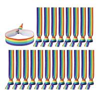 MFCGHXR Pulseras de Orgullo LGBTQ+ - 30 unidades, Pulseras Arcoíris de Tela, Accesorios para Fiestas y Eventos, Pulseras para Hombres y Mujeres, Pulseras de Amistad para LGBTQ+