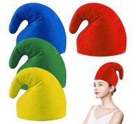 MFCGHXR Sombrero de Disfraz de Enano para Adultos 4 Unidades 28x31 cm Multicolor Azul Rojo Verde Amarillo Ideal para Carnaval Fiesta temática Cosplay Teatro Halloween Accesorios Divertidos