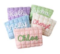 MFCHICIFY Bolsa de maquillaje de nailon acolchada personalizada, bolsa acolchada con cremallera para viajes, regalo de dama de honor, regalo de despedida de soltera, regalo para ella