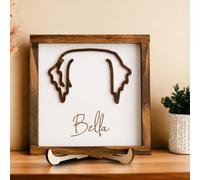 MFCHICIFY Contorno personalizado de oreja de perro, marco conmemorativo de mascotas, marco 3D personalizado, letrero personalizado para pérdida de mascotas, regalo de condolencias por pérdida de perro