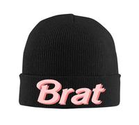 MFDXHJCGI Gorros de Capota de Brat, Charli XCX Álbum, Gorros Rosas de Color Gorro de Punto de Primavera, Gorro de Punto de Moda Masculino, Mujer Unisex Hippie Gorra elástica