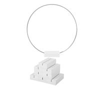 MFESFCS Aros Metalicos Manualidades 10 PCS 25cm Metal Floral Hoop Centerpiece For Table Wooden Stand Wreath Macrame Silver Hoop Rings For DIY Crafts(White)