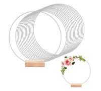 MFESFCS Aros Metalicos Manualidades 10PCS Metal Floral Hoop Centerpiece Table Decorations Wreath Ring Place Card Holders Silver Craft Ring DIY Wedding Dream Catcher(10cmX10)