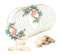 MFESFCS Aros Metalicos Manualidades 15Pcs 12 Inch Floral Hoop Centerpieces with Stand For Wedding Reception, DIY Table Centerpieces, Wall Hanging Crafts