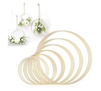 MFESFCS Aros Metalicos Manualidades 18/10Pcs Rings Set 15-30cm DIY Bamboo Hoops Set For Flower Wreath Dreamcatcher Making Craft DIY Wedding Wreath Decor(10pcs 20cm)