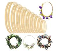 MFESFCS Aros Metalicos Manualidades 4/8pcs Wooden Floral Circle Hoop 10/15/18/20/23/26cm Macrame Hoop For Wedding Party Home DIY Flower Hoop Decoration(20cm,4pcs)