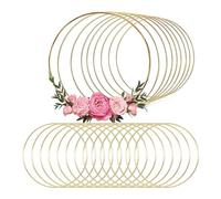 MFESFCS Aros Metalicos Manualidades 5pcs 10-40CM Metal Round Floral Hoop Tool DIY Handmade Wreath Dream Catcher Ring Accessories Wedding Party Craft Hanging Decorations(B01)