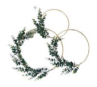 MFESFCS Aros Metalicos Manualidades 5pcs Decoration Metal Ring Artificial Flower Garland DIY Wreath Circle Girls Catching Dream Hoop Hanging Decor(40cm)