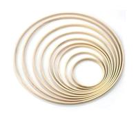 MFESFCS Aros Metalicos Manualidades 5Pcs Ring Round Wooden Ring Hoop Frame DIY Wreath Decorative Circle Craft Tools Wedding Decoration DIY Kit(26cmX5)
