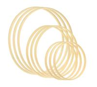 MFESFCS Aros Metalicos Manualidades 5Pcs Wooden Bamboo Floral Hoop Wreath Macrame Craft Hoop Rings For DIY Wedding Wreath Decor Dream Catcher Wall Hanging Crafts(Diameter 15cm)