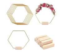 MFESFCS Aros Metalicos Manualidades Golden Metal Floral Hoop Centerpiece with Stand Table Decoration For Wedding Decor DIY Home Wreath Flower Garland(5set)