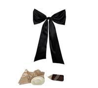 MFESFCS Lazo De Satén Grande 2-Pack Elegant 40-Inch Bows, Perfect for Home Decor Holiday Ornaments(Black)