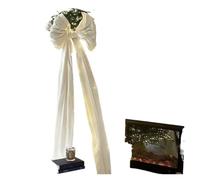 MFESFCS Lazo De Satén Grande Big Bow Tie Organza Bow Decors DIY Topper Outdoor Bowknot(Satin White)