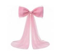 MFESFCS Lazo De Satén Grande Eye-Catching Bow Decoration Giant Tulle Bow with Tie Long Ribbon For Wedding(Pink)