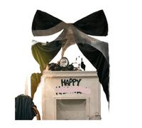 MFESFCS Lazo De Satén Grande Large Bow Theme Party Decoration Giant Bow 40 * 94 * 204cm Satin Ribbon Pink Bow Wedding Party Wall Hanging Decor(Color-03)